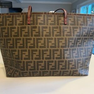 Fendi Vintage FF Zucca Carry All Tote Bag